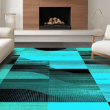 Contemporary Flowing Line Artwork(Blue)