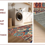 Ultra Soft Area Rug, Non Slip, Stain Resistant, Washable Area Rugs for Living Room, Bedroom, Primitive Farmhouse Style Stain-Resistant Kitchen Carpet(Red)