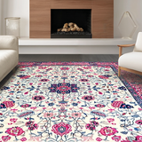 Ultra Soft Area Rug, Non Slip, Stain Resistant, Washable Area Rugs for Living Room, Bedroom, Luxurious Cream Petal Aesthetic(Ivory)