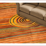 Ultra Soft Area Rug, Non Slip, Stain Resistant, Washable Area Rugs for Living Room, Bedroom, Vibrant Abstract Spiral Aesthetic(Orange)