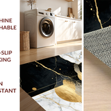 Ultra Soft Area Rug, Non Slip, Stain Resistant, Washable Area Rugs for Living Room, Bedroom, Elegant Fluid Motif in Monochrome(Black)