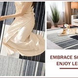 Ultra Soft Area Rug, Non Slip, Stain Resistant, Washable Area Rugs for Living Room, Bedroom, Contemporary Artful Linear Design(Gray)