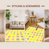 Ultra Soft Area Rug, Non Slip, Stain Resistant, Washable Area Rugs for Living Room, Bedroom, Soft Colorful Smiley Pattern(Yellow)
