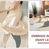 Ultra Soft Area Rug, Non Slip, Stain Resistant, Washable Area Rugs for Living Room, Bedroom, Soft Patterned Texas-Inspired Home Office Carpet(Beige)