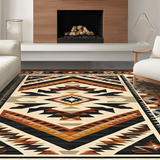 Ultra Soft Area Rug, Non Slip, Stain Resistant, Washable Area Rugs for Living Room, Bedroom, Artistic Abstract Native Inspired Design(Brown)