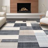 Contemporary Earth Tone Geometric Arrangement(Gray)