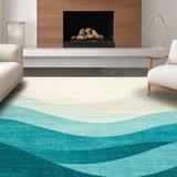 Ultra Soft Area Rug, Non Slip, Stain Resistant, Washable Area Rugs for Living Room, Bedroom, Serene Coastal Watercolor Design(Beige)