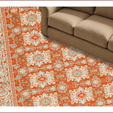 Ultra Soft Area Rug, Non Slip, Stain Resistant, Washable Area Rugs for Living Room, Bedroom, Vivid Herringbone Patterned Elegance(Orange)