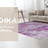 Ultra Soft Area Rug, Non Slip, Stain Resistant, Washable Area Rugs for Living Room, Bedroom, Cozy Pastel Medallion Touch(Purple)