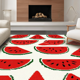 Ultra Soft Area Rug, Non Slip, Stain Resistant, Washable Area Rugs for Living Room, Bedroom, Vibrant Cheerful Watermelon Aesthetic(Red)