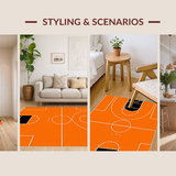 Ultra Soft Area Rug, Non Slip, Stain Resistant, Washable Area Rugs for Living Room, Bedroom, Striking Orange Sports Visual Appeal(Orange)