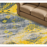Ultra Soft Area Rug, Non Slip, Stain Resistant, Washable Area Rugs for Living Room, Bedroom, Elegant Vintage Tribal Motif(Yellow)
