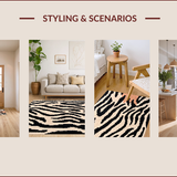 Ultra Soft Area Rug, Non Slip, Stain Resistant, Washable Area Rugs for Living Room, Bedroom, Stylish Zebra Design Rug for Contemporary Small Spaces(Beige)