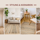 Ultra Soft Area Rug, Non Slip, Stain Resistant, Washable Area Rugs for Living Room, Bedroom, Transitional Warm Color Palette Design(Brown)