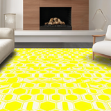 Ultra Soft Area Rug, Non Slip, Stain Resistant, Washable Area Rugs for Living Room, Bedroom, Whimsical Wave-Inspired Decor(Yellow)