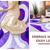 Ultra Soft Area Rug, Non Slip, Stain Resistant, Washable Area Rugs for Living Room, Bedroom, Stylish Funky Gradient Style(Purple)