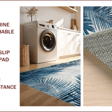 Ultra Soft Area Rug, Non Slip, Stain Resistant, Washable Area Rugs for Living Room, Bedroom, Coastal Nautical Floral Essence(Blue)