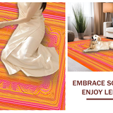 Ultra Soft Area Rug, Non Slip, Stain Resistant, Washable Area Rugs for Living Room, Bedroom, Dynamic Abstract Color Play(Orange)