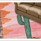 Ultra Soft Area Rug, Non Slip, Stain Resistant, Washable Area Rugs for Living Room, Bedroom, Vibrant Southwestern Floral Arrangement(Pink)