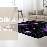 Ultra Soft Area Rug, Non Slip, Stain Resistant, Washable Area Rugs for Living Room, Bedroom, Enchanting Solar System Design(Purple)