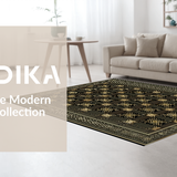 Trendy Shaggy Textured Geometric Elements(Black)