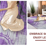 Ultra Soft Area Rug, Non Slip, Stain Resistant, Washable Area Rugs for Living Room, Bedroom, Contemporary Purple Swirl Aesthetic(Purple)
