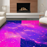 Ultra Soft Area Rug, Non Slip, Stain Resistant, Washable Area Rugs for Living Room, Bedroom, Illuminated Cosmic Harmony Design(Pink)
