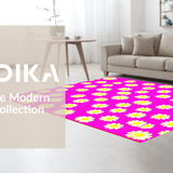 Ultra Soft Area Rug, Non Slip, Stain Resistant, Washable Area Rugs for Living Room, Bedroom, Cute Minimalist Bloom Design(Pink)