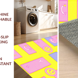 Ultra Soft Area Rug, Non Slip, Stain Resistant, Washable Area Rugs for Living Room, Bedroom, Joyful Creative Expression Theme(Yellow)