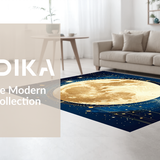 Ultra Soft Area Rug, Non Slip, Stain Resistant, Washable Area Rugs for Living Room, Bedroom, Enchanting Radiant Orb Patterns(Gold)
