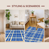 Fresh Playful Light Blue Grid Style(Blue)