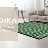 Ultra Soft Area Rug, Non Slip, Stain Resistant, Washable Area Rugs for Living Room, Bedroom, Stylish Neutral Plaid Motif(Green)