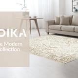 Ultra Soft Area Rug, Non Slip, Stain Resistant, Washable Area Rugs for Living Room, Bedroom, Chic Curvilinear Warm Hues(Beige)
