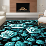 Teal and Black Blossom Harmony(Blue)