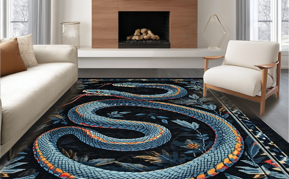 Contemporary Gothic Serpent Art Rug – ODIKA