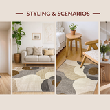 Ultra Soft Area Rug, Non Slip, Stain Resistant, Washable Area Rugs for Living Room, Bedroom, Cozy Earthy Toned Expressions(Beige)