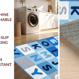 Ultra Soft Area Rug, Non Slip, Stain Resistant, Washable Area Rugs for Living Room, Bedroom, Stylish Modern Circular Design(Blue)