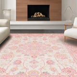 Ultra Soft Area Rug, Non Slip, Stain Resistant, Washable Area Rugs for Living Room, Bedroom, Stylish Pink Botanical Fusion(Pink)