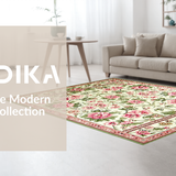 Ultra Soft Area Rug, Non Slip, Stain Resistant, Washable Area Rugs for Living Room, Bedroom, Artful Seasonal Floral Composition(Ivory)