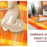Ultra Soft Area Rug, Non Slip, Stain Resistant, Washable Area Rugs for Living Room, Bedroom, Eclectic Colorful Sunbeam Design(Orange)