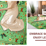 Ultra Soft Area Rug, Non Slip, Stain Resistant, Washable Area Rugs for Living Room, Bedroom, Lush Green Nature-Inspired Motif(Green)