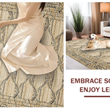 Ultra Soft Area Rug, Non Slip, Stain Resistant, Washable Area Rugs for Living Room, Bedroom, Unique Cozy Animal Print(Beige)