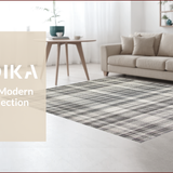 Ultra Soft Area Rug, Non Slip, Stain Resistant, Washable Area Rugs for Living Room, Bedroom, Stylish Subtle Geometric Layers(Gray)