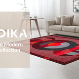 Ultra Soft Area Rug, Non Slip, Stain Resistant, Washable Area Rugs for Living Room, Bedroom, Dynamic Modern Red Pattern Play(Red)