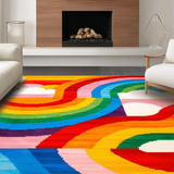 Colorful Contemporary Patterned Mat(Red)