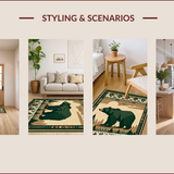Ultra Soft Area Rug, Non Slip, Stain Resistant, Washable Area Rugs for Living Room, Bedroom, Earthy Bear-Themed Cozy Ambiance(Brown)