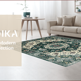 Ultra Soft Area Rug, Non Slip, Stain Resistant, Washable Area Rugs for Living Room, Bedroom, Rustic Textured Oriental Design Flair(White)