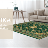 Ultra Soft Area Rug, Non Slip, Stain Resistant, Washable Area Rugs for Living Room, Bedroom, Green Embroidered Arabic Meditation Room Prayer Rug(Green)