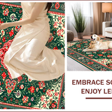 Ultra Soft Area Rug, Non Slip, Stain Resistant, Washable Area Rugs for Living Room, Bedroom, Traditional Green Velvet Prayer Mat for Mosque(Green)