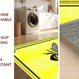 Ultra Soft Area Rug, Non Slip, Stain Resistant, Washable Area Rugs for Living Room, Bedroom, Charming Garden Bee Design(Yellow)
